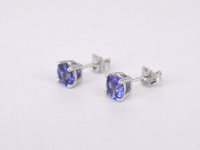 Boucles d'oreilles Boucles d'oreilles en or blanc avec tanzanite 58 Facettes 2198