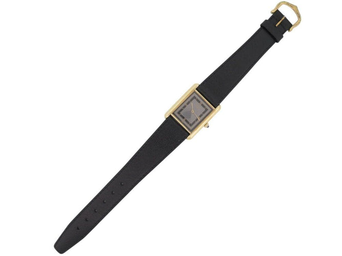 Montre vintage montre must de CARTIER tank 23 mm vermeil argent plaque or quartz 58 Facettes 136565