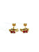 Boucles d'oreilles Paire de boucles d'oreilles or jaune, diamants et rubis 58 Facettes