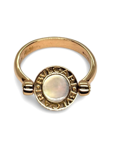 Bague 52 Bague Bulgari Réversible or rose onyx et nacre 58 Facettes 1069