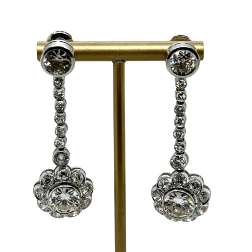 Boucles d'oreilles Boucles d’oreilles Platine et Diamants - Année 1960 58 Facettes 1.0000435/1