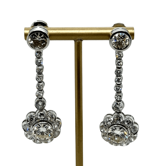 Boucles d'oreilles Boucles d’oreilles Platine et Diamants - Année 1960 58 Facettes 1.0000435/1