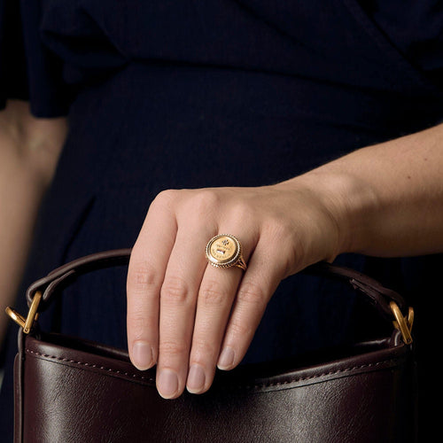 Bague 50 Augis Bague en Or jaune à message sentimentale 58 Facettes BEA3802