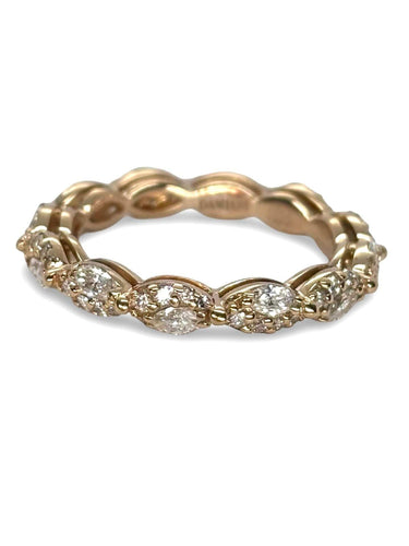 Bague 48 Alliance tour complet or rose et diamants signée Damiani 58 Facettes 869