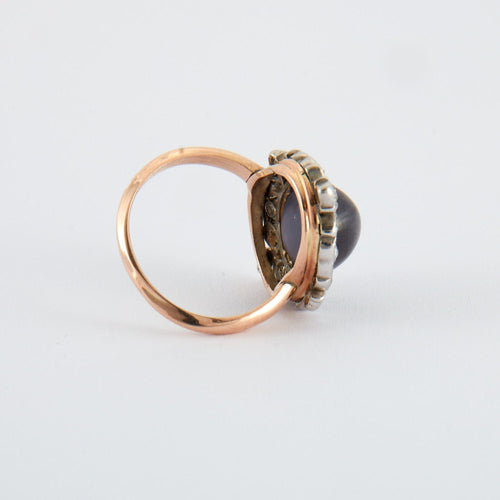 Bague 55 Bague ancienne saphir étoilé 58 Facettes