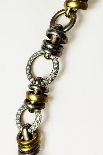 Collier POMELLATO- Collier Vintage années 1980 en or blanc et jaune et diamants 58 Facettes