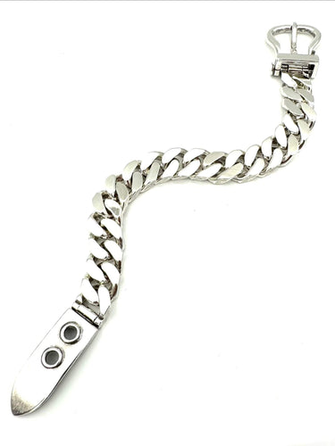 HERMES. Collection "Boucle sellier", bracelet vintage argent MM