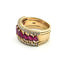 Bague 53 Bague en or jaune avec diamants et rubis 58 Facettes