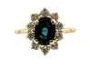 Bague 54 Bague marguerite or jaune, saphir et diamants 58 Facettes