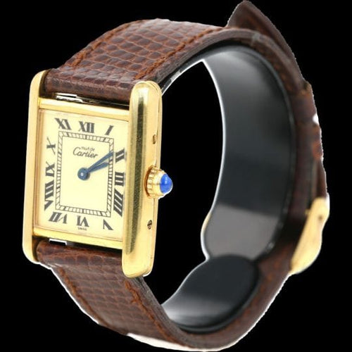 Montre Cartier Montre Tank Vermeil Must De Cartier Vermeil 58 Facettes MT43355