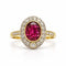 Bague 55 Bague vintage en or jaune avec rubellite et halo de diamants 58 Facettes 50347