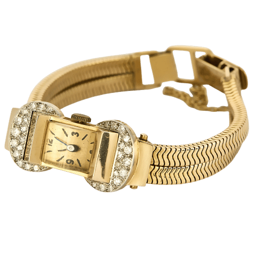 Montre Montre dame années 40 or jaune et diamants 58 Facettes
