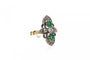 Bague Bague marquise française avec émeraudes et diamants en or jaune 18k 58 Facettes 11774