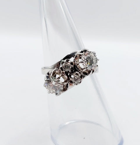 Bague 53 Bague toi et moi art déco en or blanc et diamants 58 Facettes A05504