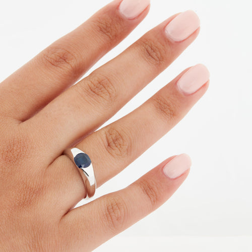 Bague 55 Bague Or Blanc Saphir 58 Facettes RÉF 3204/12