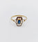 Bague 56 Bague Art Déco or monture géométrique et pierre bleue (circa 1930) 58 Facettes A06281