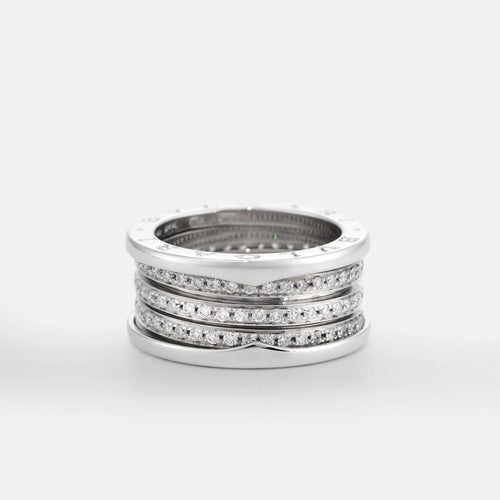 BULGARI - Bague B.Zero1 or blanc diamants 58 Facettes