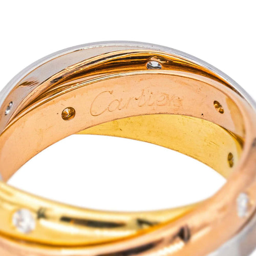 Bague 49 Cartier Bague Trinity Or rose, Or jaune, Or blanc Diamant 58 Facettes 4437821CN