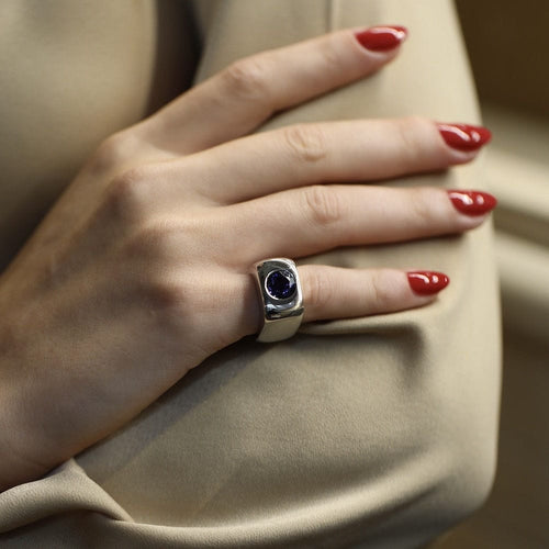 Bague 46 Bague Dinh Van Margot – Or Gris 18k – Améthyste – Vers 1990 – Taille 46 58 Facettes FB11040