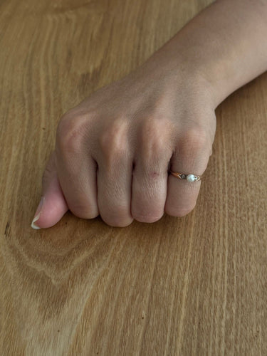 Bague 51 Bague ancienne or rose, perle, diamants 58 Facettes