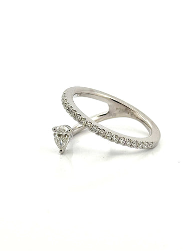 Bague 54 Bague en platine et diamants en forme de comète 58 Facettes