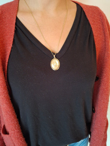 Pendentif Médaillon Photo Or rose et Perle 58 Facettes