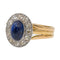 Bague Or jaune, Or blanc Saphir, Diamant