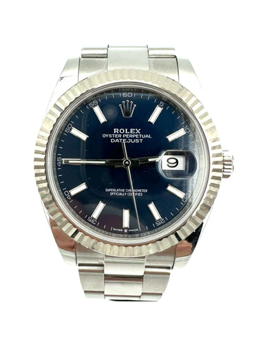 Montre ROLEX - Collection "Datejust 41mm", montre acier et or blanc (full set) 58 Facettes