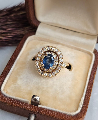 Bague 51 Bague or rose, Saphir, Diamants 58 Facettes 528