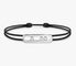 Bracelet Bracelet Messika en or blanc 18 carats serti de diamants sur cordon noir 58 Facettes 21977