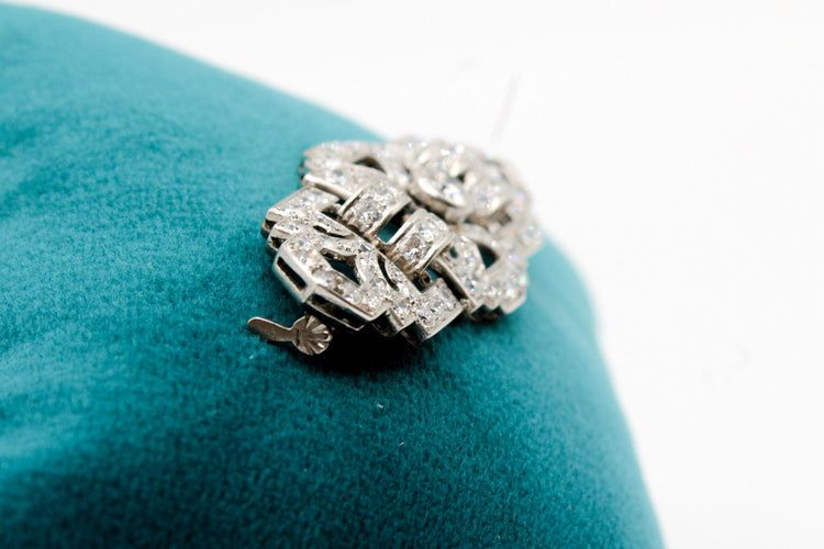 Broche Broche Art Déco or, platine, diamants 58 Facettes 240221