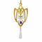 Pendentif Coup de fouet romantique : pendentif Art nouveau avec diamants, saphir et perle rare 58 Facettes 24292-0258