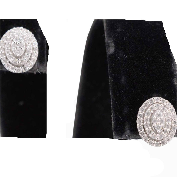 Boucles d'oreilles Boucles d'oreilles entourage or blanc avec diamants 58 Facettes 2027