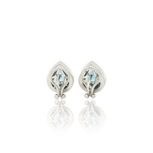 Boucles d'oreilles Boucles d'oreilles or blanc, topaze et diamants 58 Facettes