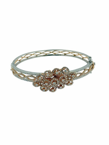 Bracelet Bracelet français or blanc et or rose, diamants naturels 58 Facettes