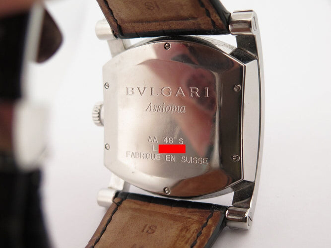 Montre montre BULGARI assioma aa48s 48mm acier bracelet croco automatique 58 Facettes 270919