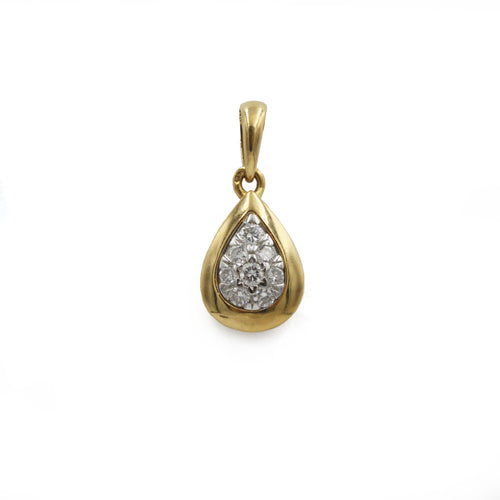 Pendentif Poire - Or Bi-Colore & Diamants
