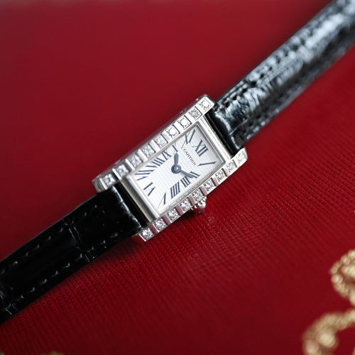 Montre CARTIER - Montre Tank Allongée Mini or blanc 58 Facettes