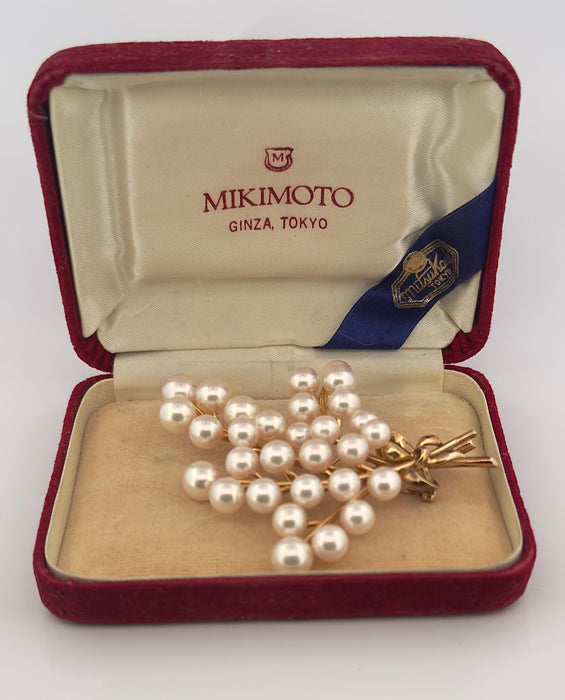 Broche Broche Mikimoto en or jaune et perles 58 Facettes