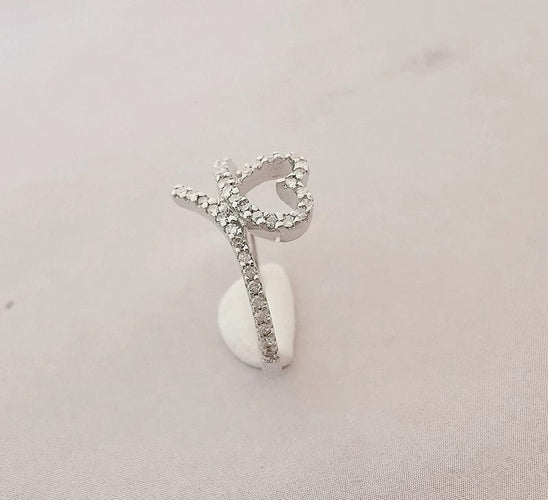 Bague Coeur Diamants Or Blanc 18 K