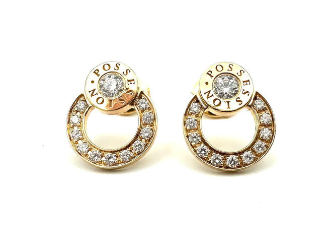 Boucles d'oreilles PIAGET. Collection "Possession", boucles or rose 18K et diamants 58 Facettes