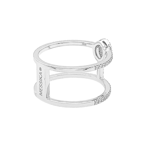 Bague Messika "Glam'Azone" or blanc, diamants.