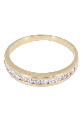 Bague 49 Demi alliance diamants 58 Facettes 085421