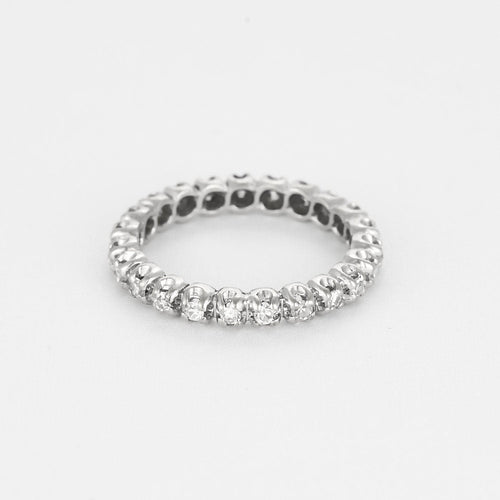 Bague 52 Alliance américaine en or blanc et diamants 58 Facettes CAN1473