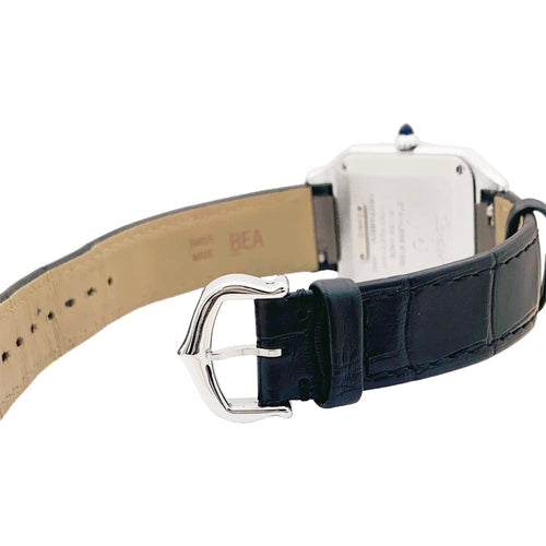 Montre Montre Cartier, "Santos-Dumont", or, acier, cuir. 58 Facettes 35182