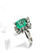 Bague 53 Bague en or blanc avec émeraudes et diamants 58 Facettes 50370