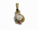 Pendentif Pendentif vintage en or jaune 18 carats, perles et pierres précieuses 58 Facettes