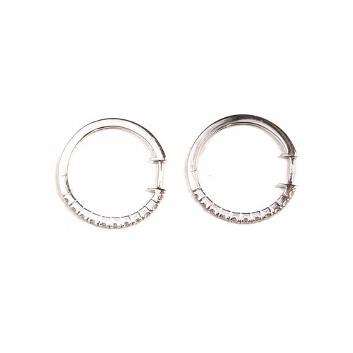 Boucles d'oreilles Boucles d'oreilles créoles diamants en or blanc 58 Facettes