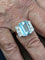 Bague 54 Bague en or blanc avec aigue-marine et diamants 58 Facettes
