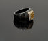 Bague 54 GUY LAROCHE - Bague en céramique noire avec citrine et diamant 58 Facettes